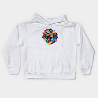 cosmic rubik's cube Kids Hoodie